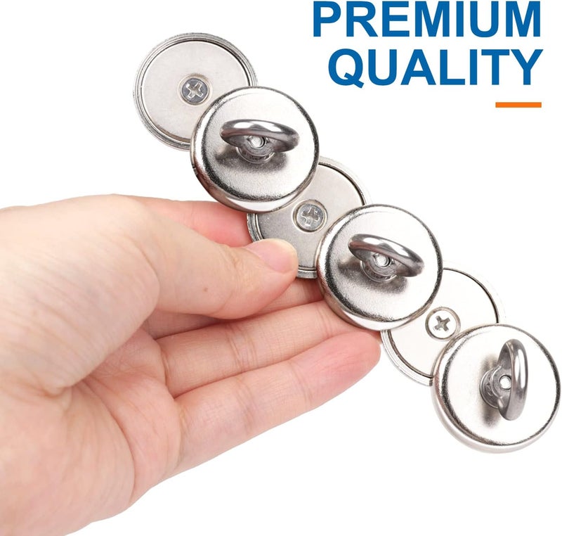 E BAVITE Magnetic Hooks, Heavy Duty Magnetic Hooks with Countersunk Hole Eyebolt, Perfect for Home, Kitchen, Workplace, Office and Garage, Pack of 6 - Image 5