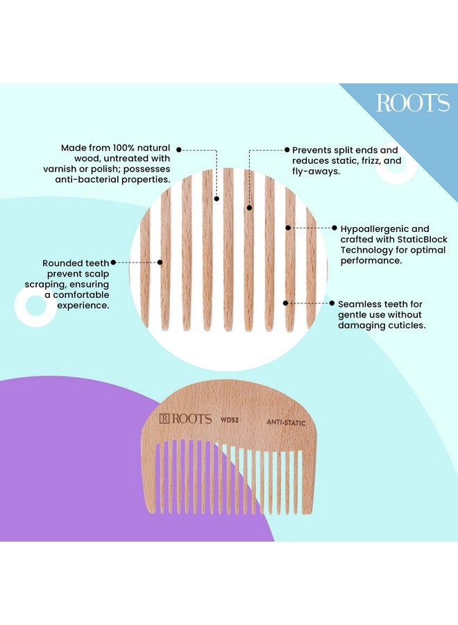 Roots Roots - Wooden Dressing Hair Combs - For Man and Woman - WD52 - Image 2
