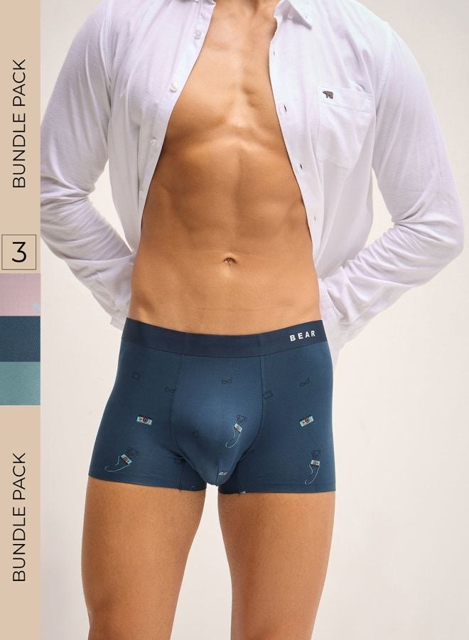 THE BEAR HOUSE Men’s Boxers (Pack of 3) – Stretchable Waistband and Soft Modal Boxer Shorts, Breathable Fabric for Comfort, Ideal for Work and Casual Wear  - Image 2