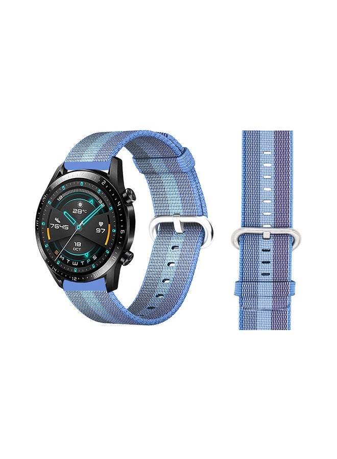 NIBEMINENT Woven Replacement Band For Huawei Watch GT/GT 2 46mm Tahoe Blue