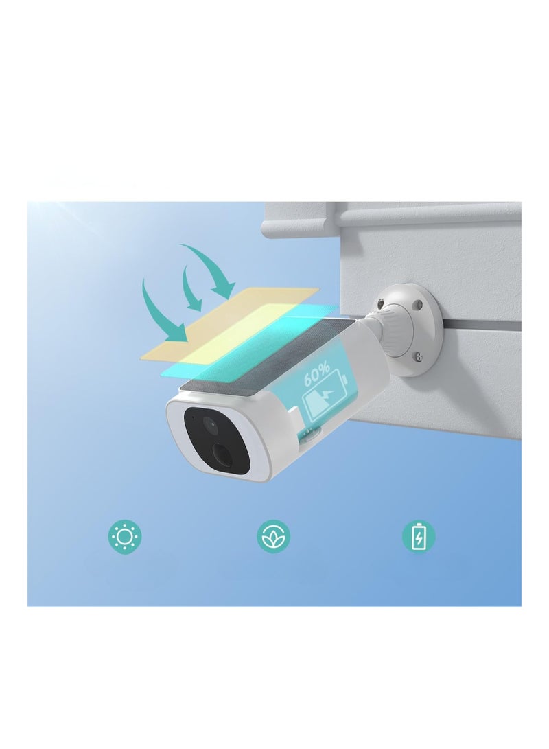 كاميرا مراقبة واي فاي لاسلكية خارجية 2 كيه – لوحة شمسية مدمجة، جهاز استشعار حركة، رؤية ليلية ملونة، مقاومة للماء بتصنيف IP65، كشف منطقة مخصصة - Image 3