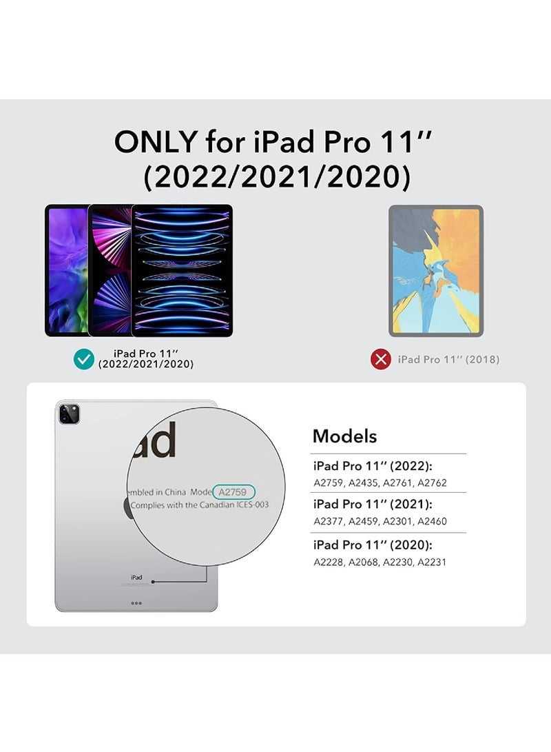 Captaintech iPad Pro 11 Inch Case iPad 11 Pro Case (2022/2021/2020 4th/3rd/2nd Generation) Convenient Magnetic Attachment 2-Way Stand Full Pencil 2 Support Rebound Magnetic Case - Image 2