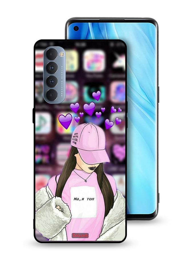 Tolwak Oppo Reno4 Pro 4G Protective Case Cover Anti Social Club  - Image 1