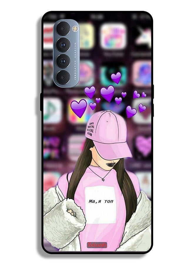Tolwak Oppo Reno4 Pro 4G Protective Case Cover Anti Social Club  - Image 2