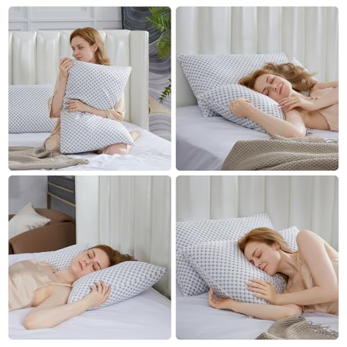 SAPHREAS Cooling Bed Pillows King for Sleeping, Luxury Hotel Shredded Memory Foam Pillows for Side Back Stomach Sleepers, Cool Firm Pillow for Neck Support - Image 3