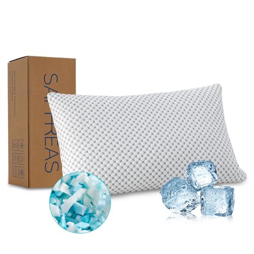 SAPHREAS Cooling Bed Pillows King for Sleeping, Luxury Hotel Shredded Memory Foam Pillows for Side Back Stomach Sleepers, Cool Firm Pillow for Neck Support - Image 1