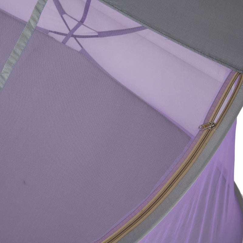 KUNKUN® Foldable Polyester Maharani net Standard Quality of Single Bed Mosquito Net (L-215× B-102× H-90) Purple - Image 3