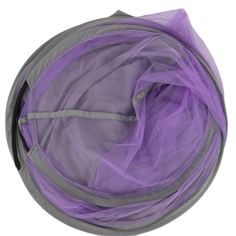 KUNKUN® Foldable Polyester Maharani net Standard Quality of Single Bed Mosquito Net (L-215× B-102× H-90) Purple - Image 5