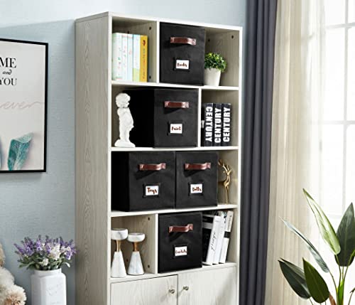 DECOMOMO Storage Cubes, 13x13x13 Storage Cube Bins with Labels, Fabric Organizer Bins (13" / 6pcs, Black) - Image 2