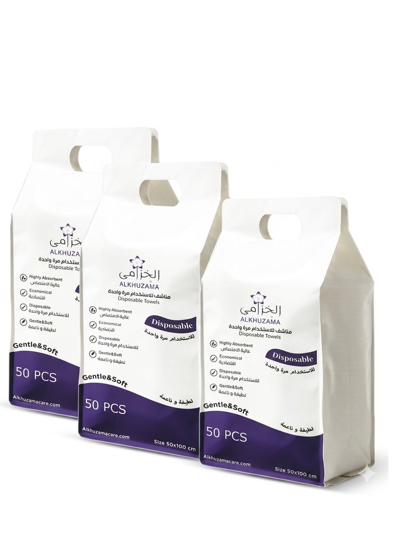 alkhuzama ِAl khuzama Disposable Paper Towels, 50 x 100 cm (3 packs) – Convenience and hygiene with every use - Image 1