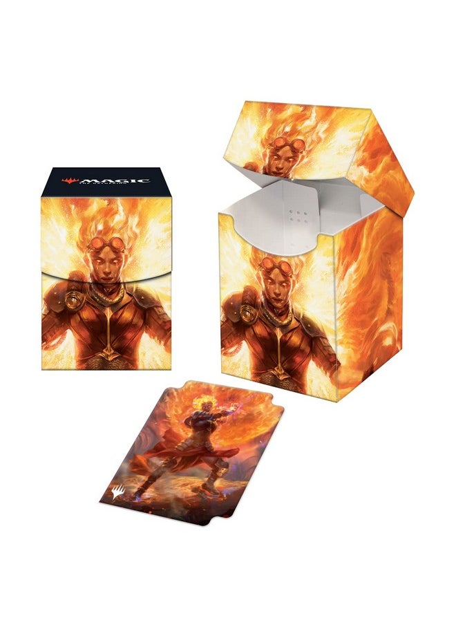 Ultra Pro - March Of The Machine 100+ Deck Box Ft. Chandra Hope’S Beacon For Mtg Store & Protect Gaming Cards Valuable Trading Cards Self Locking Lid Store 100 Double Sleeved Cards - Image 1