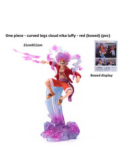 Animation One Piece Run Lufei Run Fist Nika Hand-made Model Peripheral Ornaments A Generation Of Hair-Color:One Piece - Curved Legs Cloud Nika Luffy - Red (boxed) (pvc)