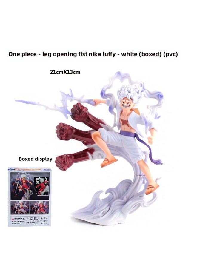 Generic - Animation One Piece Run Lufei Run Fist Nika Hand-made Model Peripheral Ornaments A Generation Of Hair-Color:One Piece - Curved Legs Cloud Nika Luffy - Red (boxed) (pvc) - Image 1