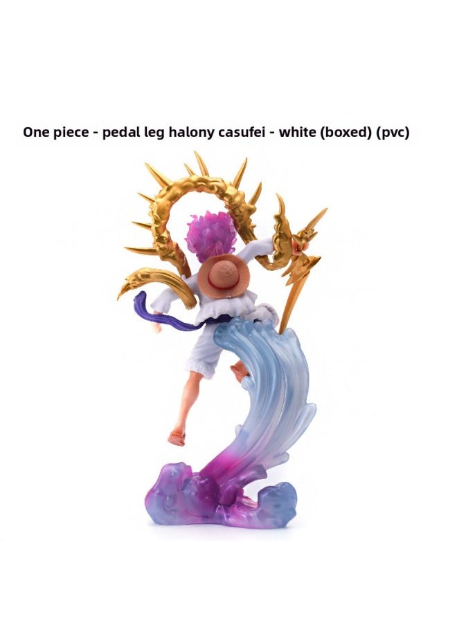 Generic - Animation One Piece Run Lufei Run Fist Nika Hand-made Model Peripheral Ornaments A Generation Of Hair-Color:One Piece - Curved Legs Cloud Nika Luffy - Red (boxed) (pvc) - Image 1