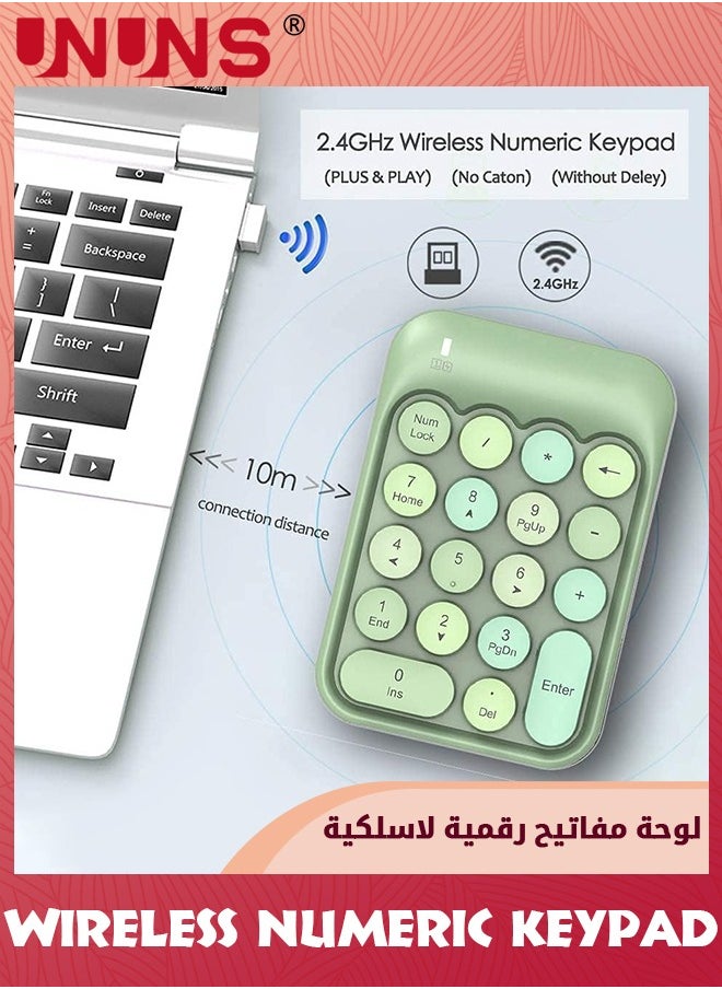 Wireless Numeric Keypad, UNUNS Mini 2.4G USB Keypad 18 Keys With USB Receiver,USB Adapter,Round Keys,Portable Silent Number Pad Keyboard Extensions For Financial Accounting/Laptop/PC/Desktop - pzsku/Z6EB9EB172FEE7CDDF5B2Z/45/_/1703561446/7fad710a-36cf-47d7-bca7-cb7e3e1fcb7c