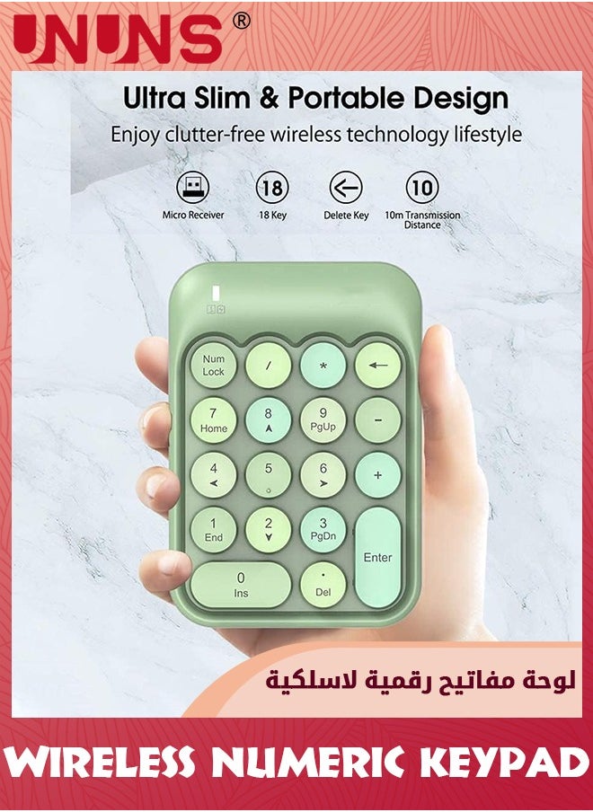 Wireless Numeric Keypad, UNUNS Mini 2.4G USB Keypad 18 Keys With USB Receiver,USB Adapter,Round Keys,Portable Silent Number Pad Keyboard Extensions For Financial Accounting/Laptop/PC/Desktop - pzsku/Z6EB9EB172FEE7CDDF5B2Z/45/_/1703561447/1e69a565-70f5-4025-9f83-c0a6619d2e41