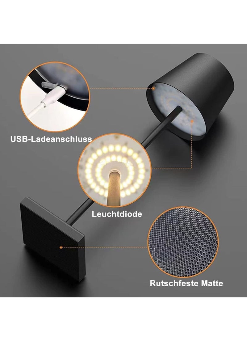 كابتن تيك Rechargeable LED Table Lamp, 3 Color Modes and Stepless Dimmable Desk Lamp, USB C LED Bedside Lamp, Battery Operated with Touch Switch, IP54 Waterproof Metal Material, Ideal for Indoor Outdoor - Image 4