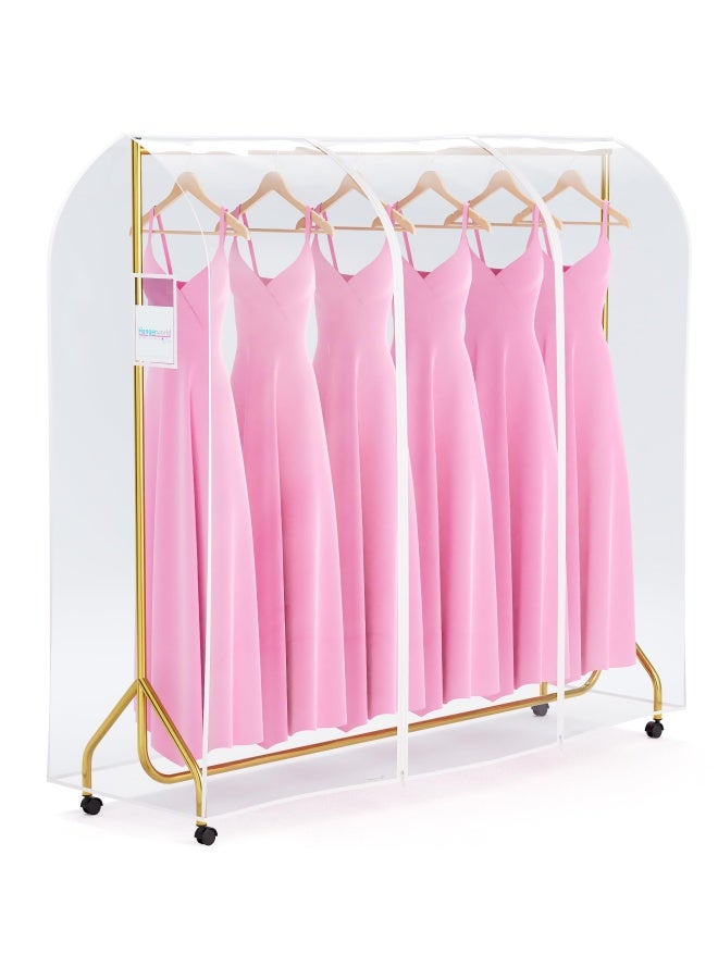 HANGERWORLD غطاء سكة ملابس شفاف بطول 6 أقدام من هانجر وورلد مع جيب للمستندات - Image 3