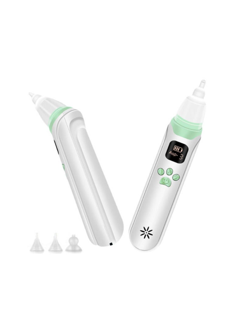 Rechargeable Electric Nasal Aspirator for Newborns and Toddlers, Featuring 3 Suction Levels and 3 Silicone Tips for Gentle and Effective Nose Cleaning. - Image 1