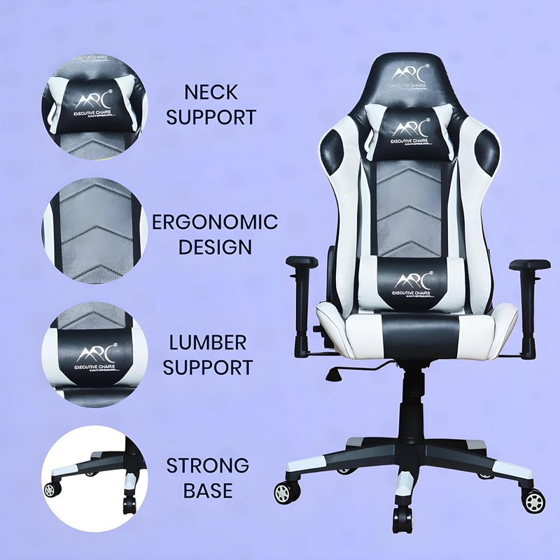 MRC EXECUTIVE CHAIRS ALWAYS INSPIRING MORE MRC EXECUTIVE CHAIRS ALWAYS INSPIRING MORE Metal Predator Gaming Chair Racing Style Ergonomic Premium High Back Revolving Computer ChairStudent Chair White - Image 3