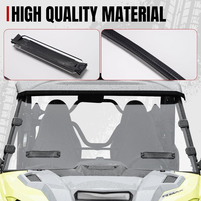 A & UTV PRO Front Full Vented Windshield for Yamaha Wolverine RMAX 2 1000/RMAX 4 1000 (2021-2025) - Clear Tough Hard Coated Window - Image 4