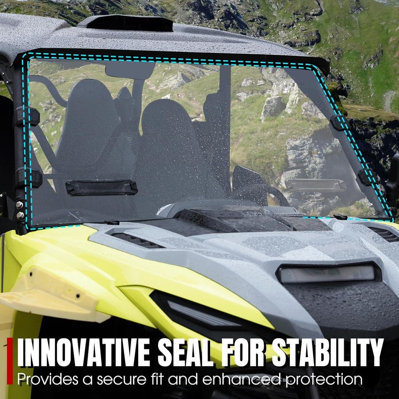 A & UTV PRO Front Full Vented Windshield for Yamaha Wolverine RMAX 2 1000/RMAX 4 1000 (2021-2025) - Clear Tough Hard Coated Window - Image 2