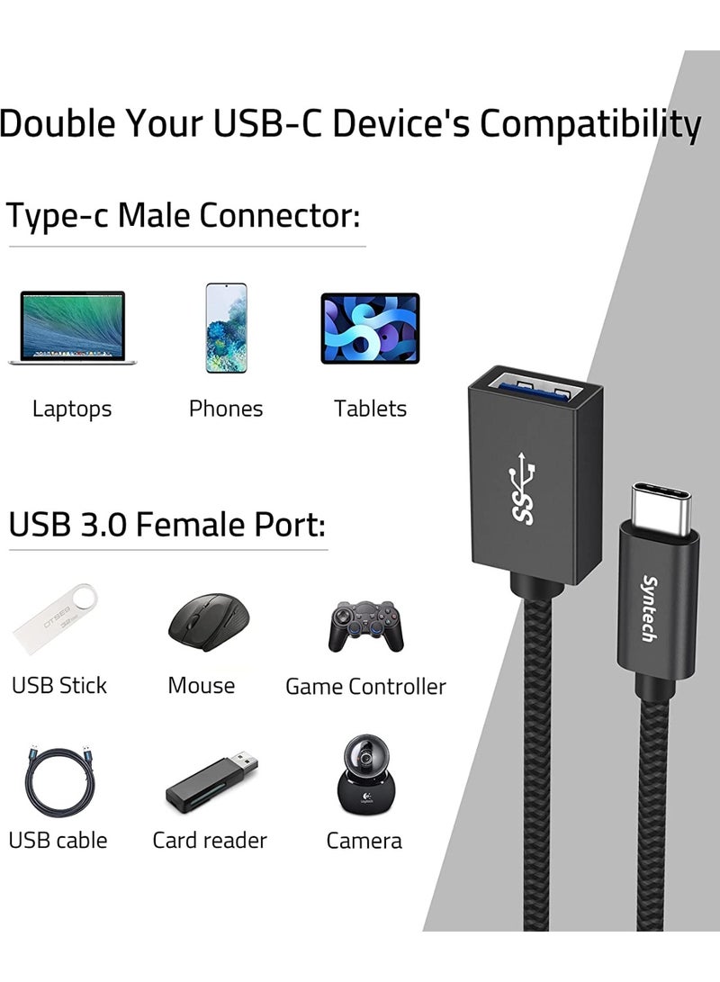 سينتيك محولات Syntech (حزمة من قطعتين) من USB-C إلى USB 3.0 - محول Type-C أنثى إلى USB 3.0 ذكر - يدعم خاصية OTG - متوافق مع iPad Air 2020 و MacBook Pro/Air 2019 - Image 4