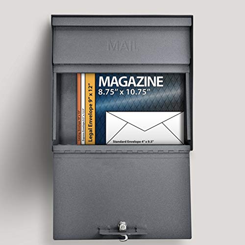 Mail Boss 7161 Metro Locking Security Wall Mount Mailbox, Granite,Medium - Image 4