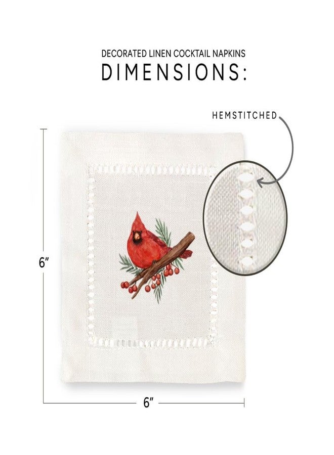 Jolitee Decorative Hemstitch Cocktail Napkins, 6"x6" Washable Linen-Like Cloth Napkins, Handmade for Entertaining and Everyday Use (Red Cardinal) - Image 5