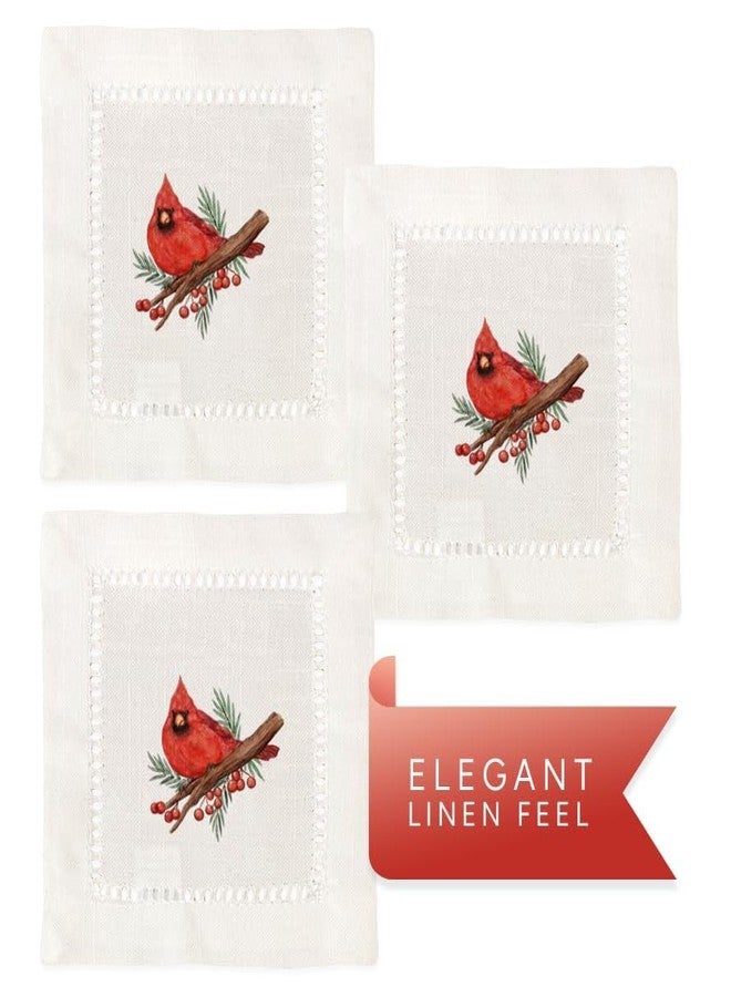 Jolitee Decorative Hemstitch Cocktail Napkins, 6"x6" Washable Linen-Like Cloth Napkins, Handmade for Entertaining and Everyday Use (Red Cardinal) - Image 4