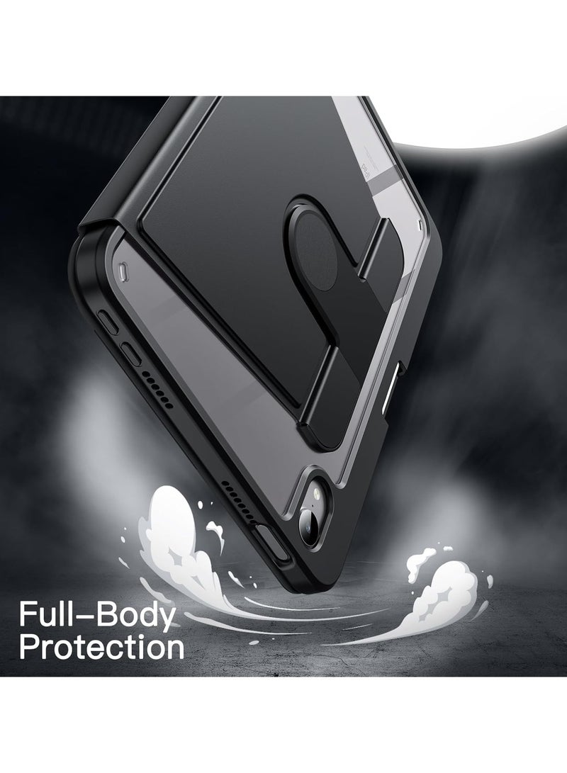 DUSALA 2 in 1 Rotating Case for iPad mini (A17 Pro, 2024 Model, 7th Generation) / mini 6 (2021 Model, 6th Generation) with Pencil Holder,360 Degree Rotation Protective Stand Slim Cover Clear Back, Auto Wake/Sleep With Tempered Glass - Image 4