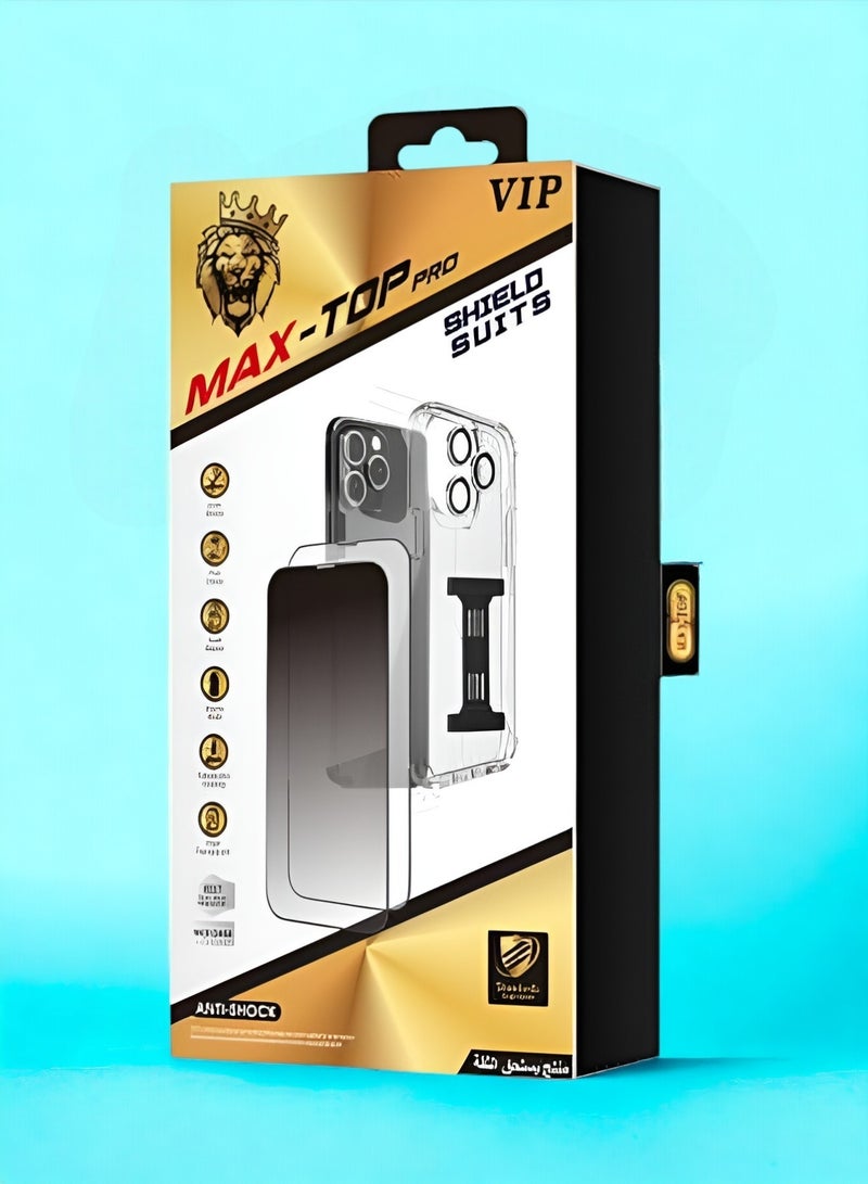 ماكس توب Max Top بكج الحماية الكاملة لـ آيفون 13 بروماكس (iPhone 13 Pro Max) حماية قصوى ضد الخدوش والكسر (10in1) - Image 1