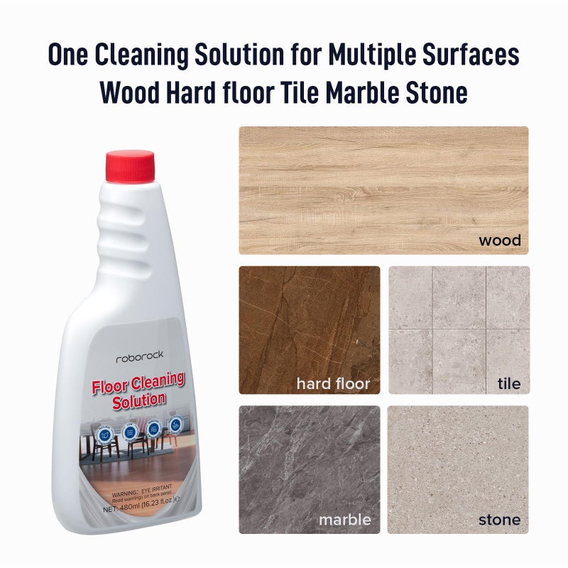 roborock Official Floor Cleaning Solution, Floor Cleaner for Hardwood Tile Hardfloor, Compatible Robot Vacuums with Mopping and Wet Dry Vacuum, 16.2 FL OZ, Dilution Ratio 1:200 - Image 2