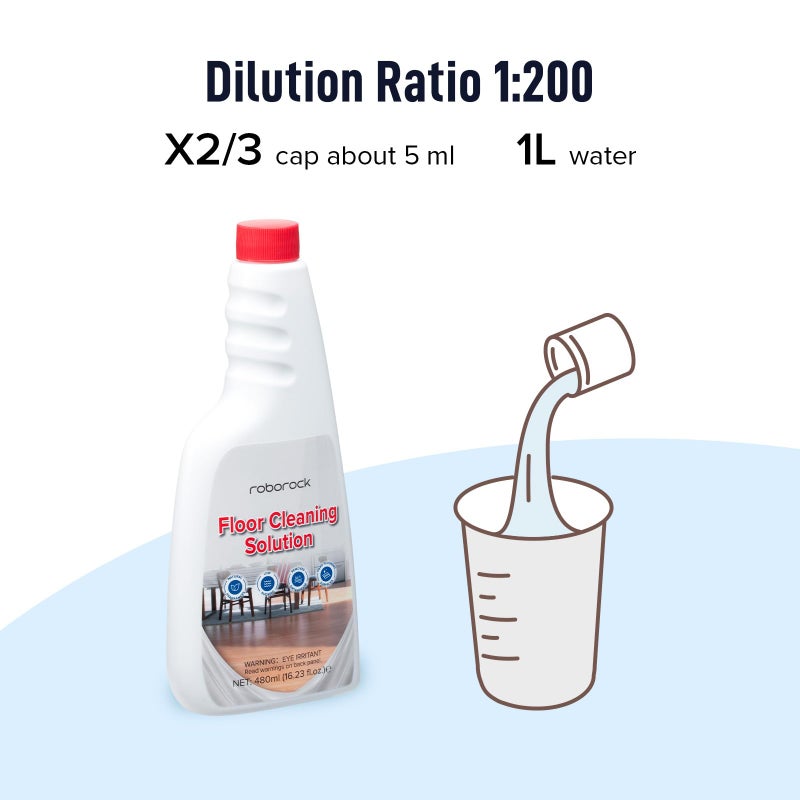 roborock Official Floor Cleaning Solution, Floor Cleaner for Hardwood Tile Hardfloor, Compatible Robot Vacuums with Mopping and Wet Dry Vacuum, 16.2 FL OZ, Dilution Ratio 1:200 - Image 5