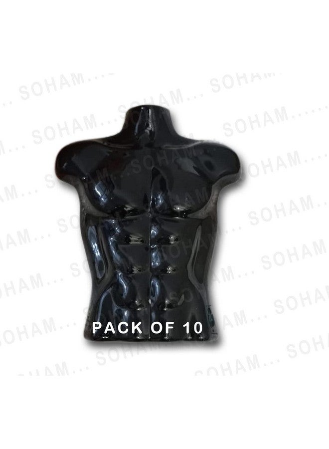 SOHAM SHREE ᵀᴹ : Male Body Hanger Non-Breakable Plastic Men Body Shell Mannequin- Dummy Type Hangers Kurta Shirt Display Stands - Regular Size (Black, 10) - Image 1