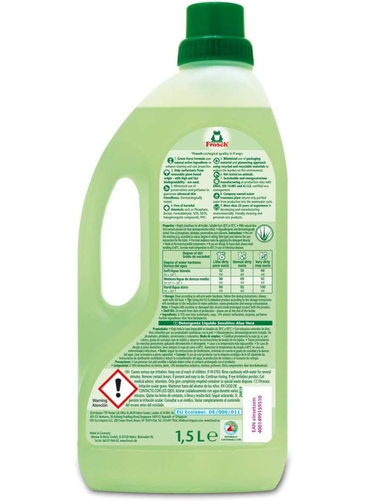 Frosch Dishwashing Liquid Aloe Vera 1.5 L - Gentle and Effective Cleaning with Aloe Vera Extract - Image 2