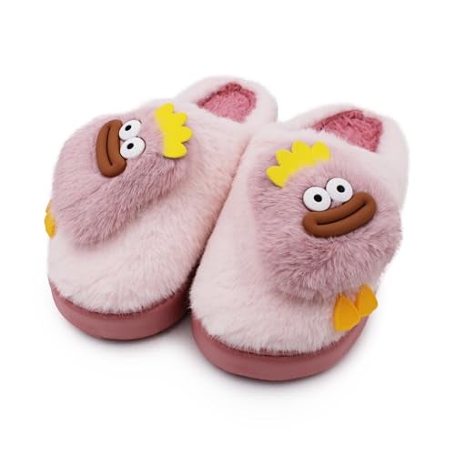 VRITRAZ Women’s Adorable Plush Furry Slippers | Cute Cartoon Design | Warm Comfortable Anti-Slip Slides (Pink, Size 7) - Image 1