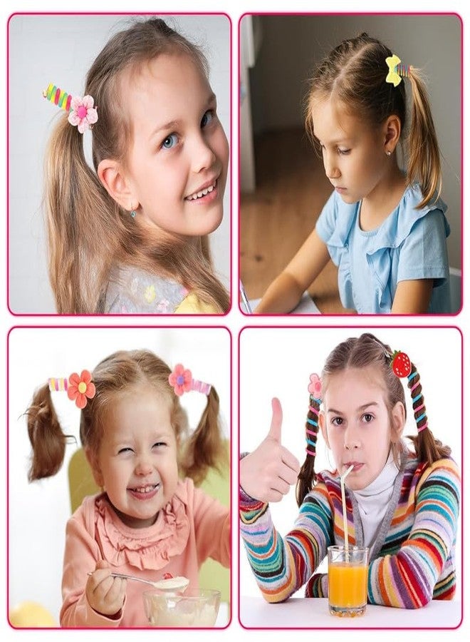 CHIROGRAPHY 4Pcs multidesign Colorful Telephone Wire Hair Bands for Kids Candy Colors Braided Hair Ties Stylish Telephone Line Hair Bands Ponytail Phone Cord Hair Ties Ponytail Holder Accessories - Image 4