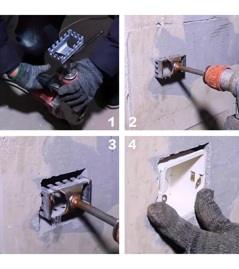 86 Type Switch Base Milling Cutter Heavy Duty Hammer Tool Accessory Round Shank SDS Plus Portable Square Socket Punch No Disassembly Safety Design Serrated Design With Dual Waste Grooves For Professional Electrical Installation Durable Construction - Image 5
