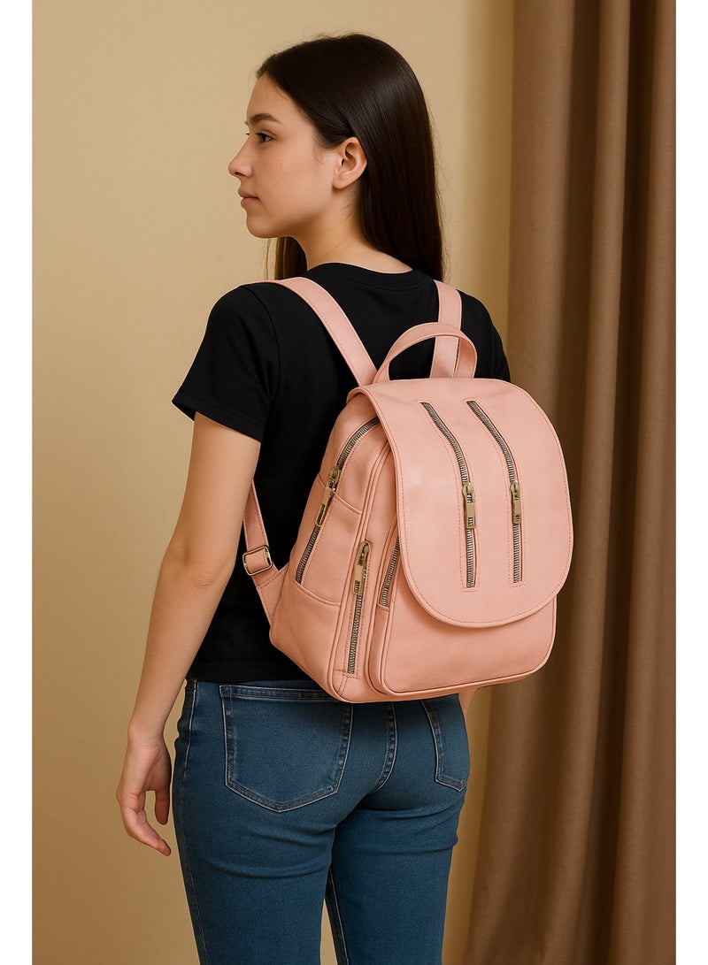 Women’s Leather Backpack for Daily Use – Spacious Multi-Pocket Design - Image 4
