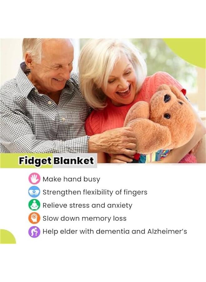 Arabest Fidget Blanket for Adults with Dementia Helps Reduce Memory Loss and Alzheimer's Therapy - Hand Busy Exercise with Fidget Dog Blanket  - Image 2