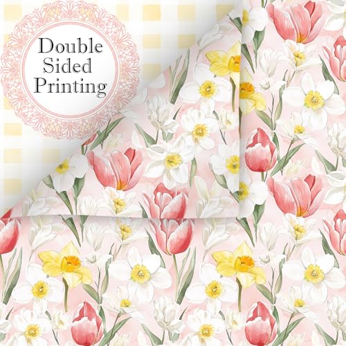 Fabllewavi 24 Sheets Watercolor Easter Scrapbook Paper, Bunny Eggs Duck Flowers and Carrots Patterns Decorative Craft Paper Folded Flat for Easter Card Making Spring Party Photo Album Decor, 12'' x 12'' - Image 5