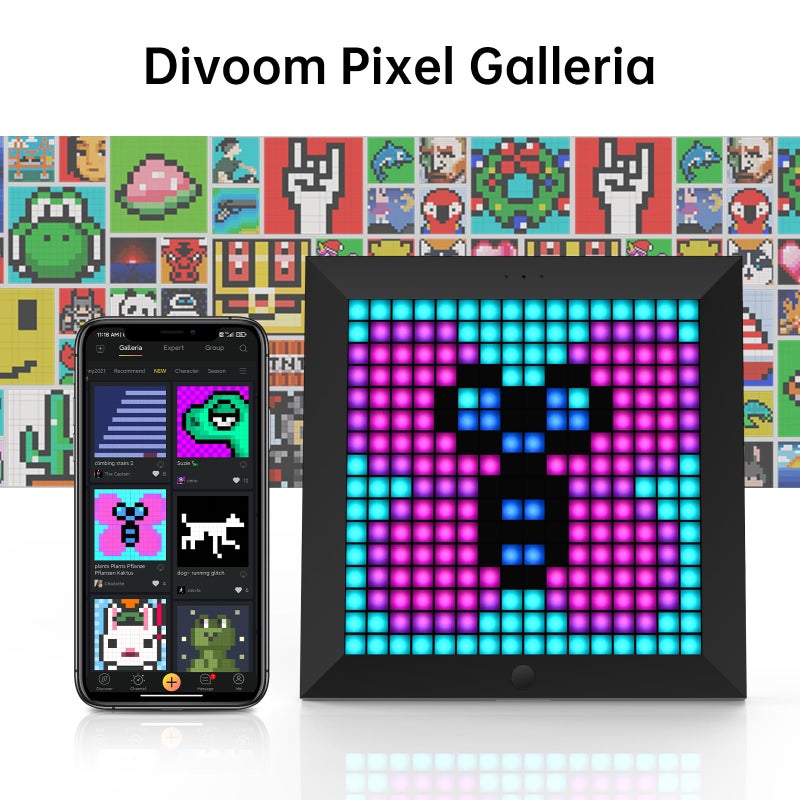 Divoom Pixoo - Pixel Art Digital Picture Frame with 16x16 LED Display APP Control - Cool Animation Frame Wall/Desk Mount for Gaming Room & Bedside Table -Black - Image 3