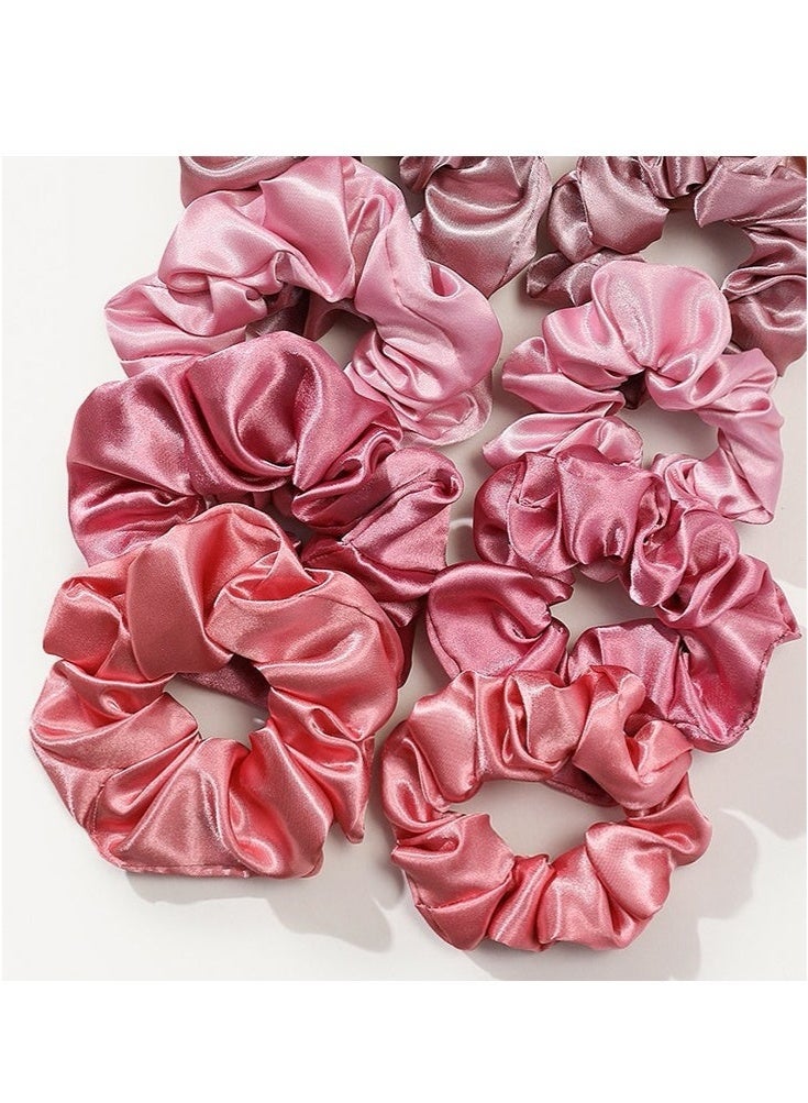 12-Piece Satin Hairbands Women Soft Elastic Hairbands Damage-Free Ponytail Holder Rubber Band Hair Accessories Gifts for Women Teenage Girls - Image 3