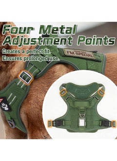 Rabbitgoo Tactical Dog Harness No Pull, Military Dog Vest Harness with Handle & Molle, Easy Control Service Dog Harness for Small Dogs Training Walking, Adjustable Reflective Pet Harness, Green, S  - Image 3