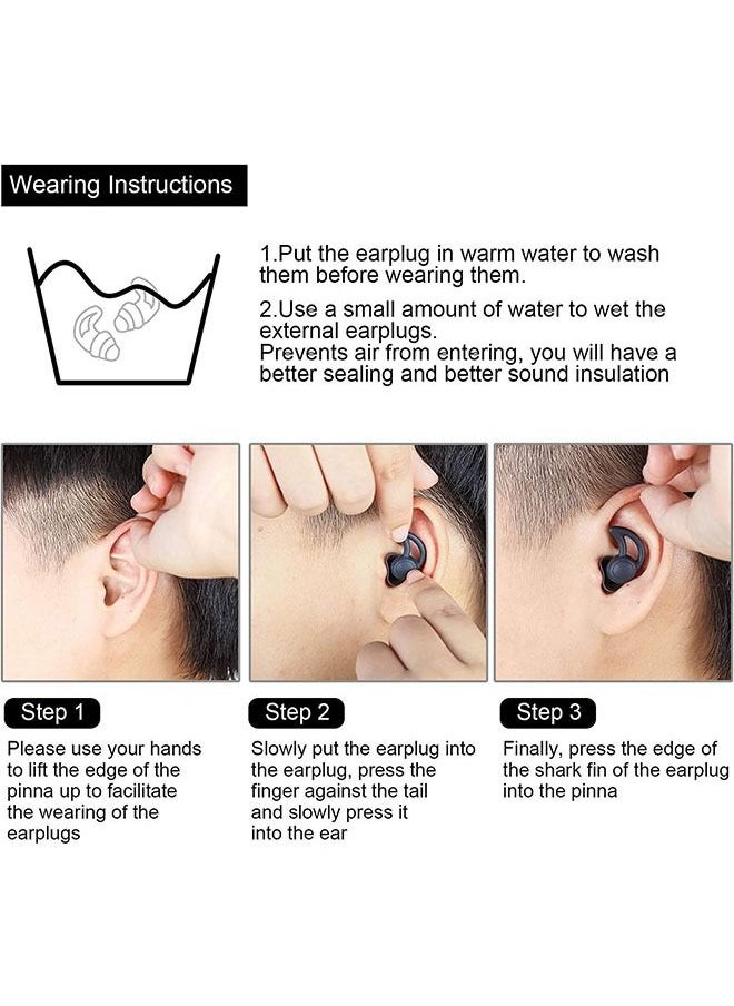 Ear Plugs for Sleeping Noise Reduction, Soft Reusable Silicone Sleep Earplugs, Protection Sound Blocking Earplugs for Sleep Snoring