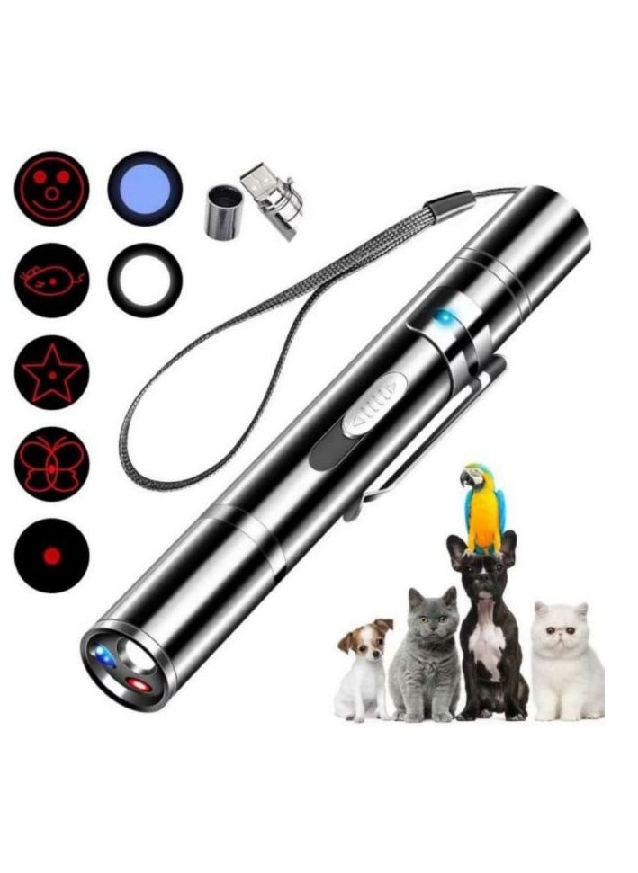 PESNCI - Cat Laser Toy, Red Dot LED Light Pointer Interactive Toys Indoor Cats DogsLaser, Long Range 5 Modes Laser Projection Playpen for Kitten Outdoor Pet Chaser Tease Stick Training Exercise,USB - Image 1