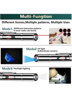 PESNCI Cat Laser Toy, Red Dot LED Light Pointer Interactive Toys Indoor Cats DogsLaser, Long Range 5 Modes Laser Projection Playpen for Kitten Outdoor Pet Chaser Tease Stick Training Exercise,USB  - Image 4