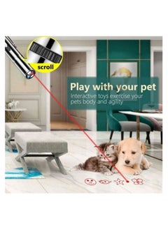PESNCI Cat Laser Toy, Red Dot LED Light Pointer Interactive Toys Indoor Cats DogsLaser, Long Range 5 Modes Laser Projection Playpen for Kitten Outdoor Pet Chaser Tease Stick Training Exercise,USB  - Image 2