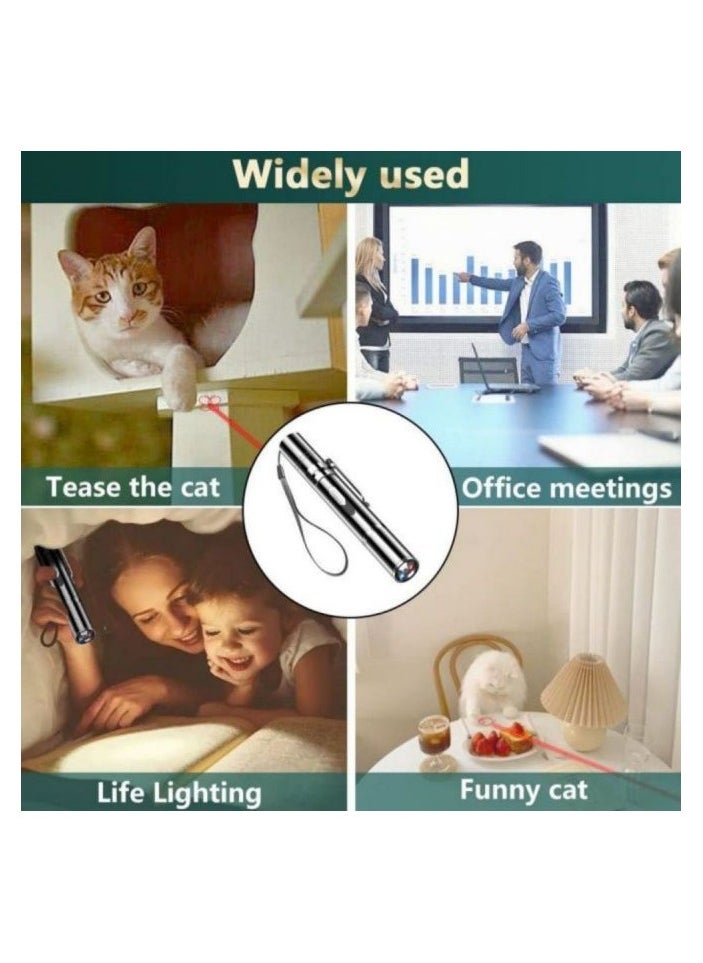 PESNCI - Cat Laser Toy, Red Dot LED Light Pointer Interactive Toys Indoor Cats DogsLaser, Long Range 5 Modes Laser Projection Playpen for Kitten Outdoor Pet Chaser Tease Stick Training Exercise,USB - Image 1